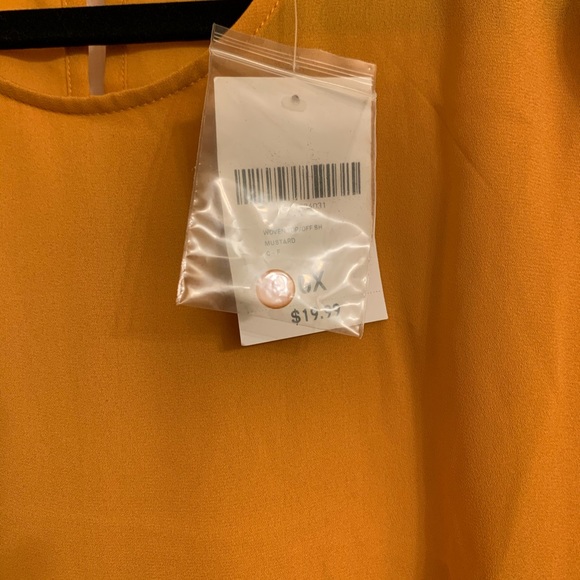 NWT Mustard Cold Shoulder Blouse - Picture 3 of 6